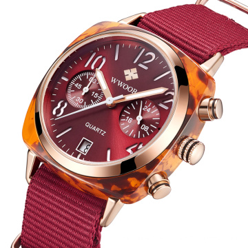 WWOOR 8860 Couple Watch Fashion Brand Watches Nylon Strap Quartz Waterproof calendar Lover Analog Sport Wristwatch